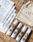 Firoze Linen Table Mats and Dinner Napkins Gift Set