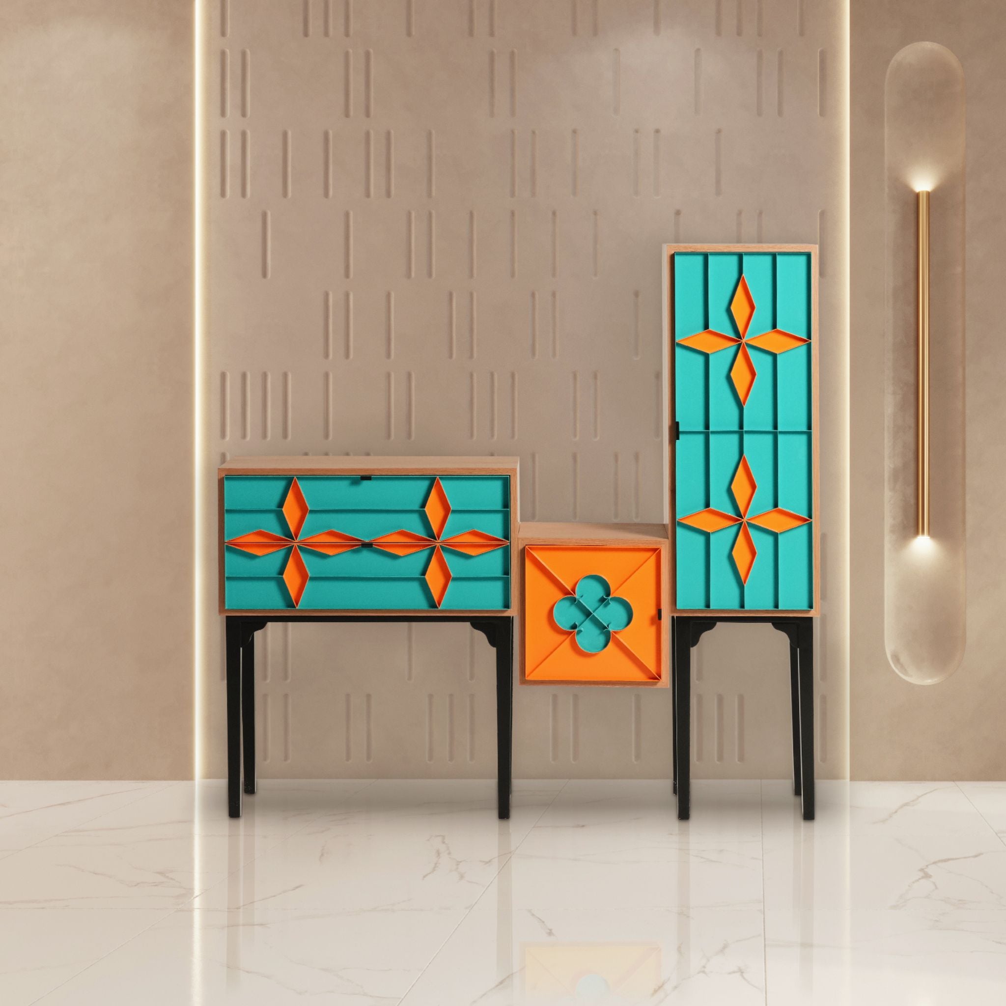Al Bawaba Series: BO NAJ-MA Console Cabinet by Majid Al Bastaki