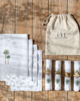 Firoze Linen Table Mats and Dinner Napkins Gift Set