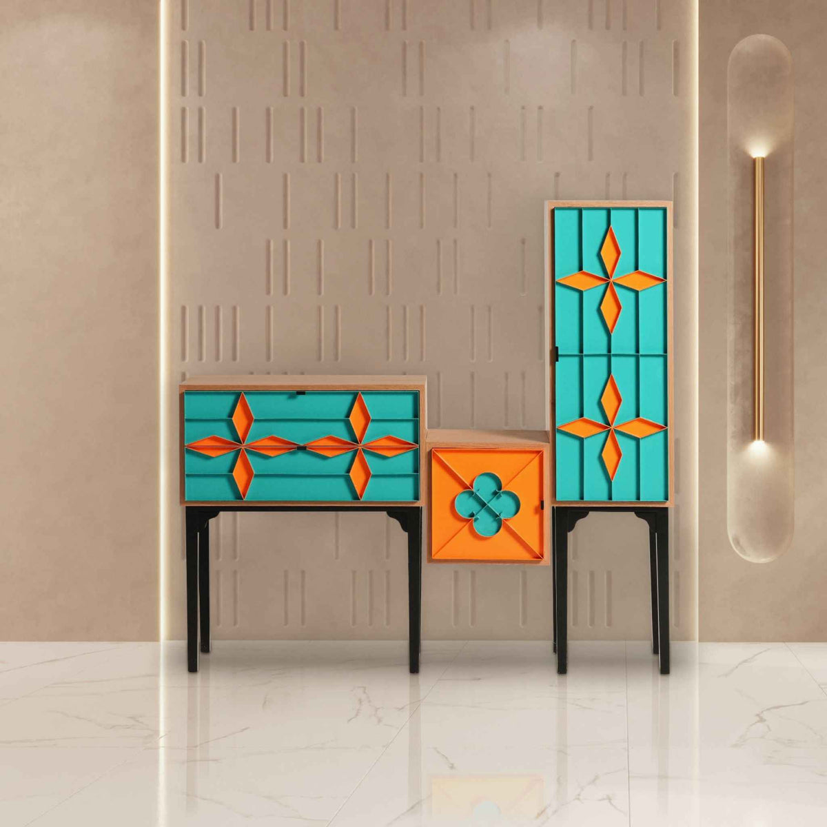 Al Bawaba Series: BO NAJ-MA Console Cabinet by Majid Al Bastaki