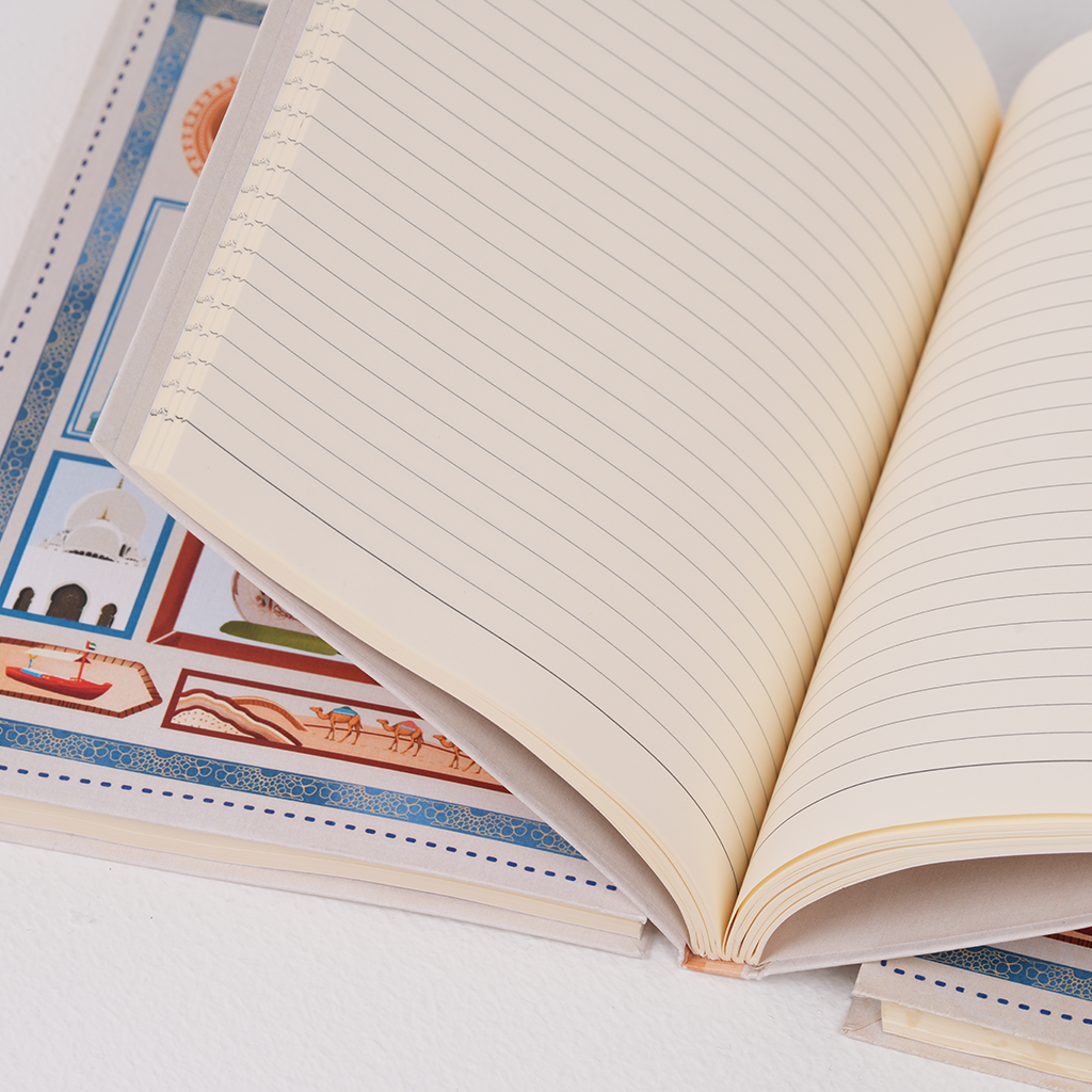 Cities Collection Notebook by Ekleel, notebook celebrating Abu Dhabi, Al Ain and the Emirates, Tashkeel, third view