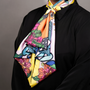 Dragonfly Scarf by Debjani Bhardwaj, crepe silk scarf with digitally printed artwork, 1 x 1 m, Tashkeel