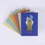 Emirates Notebooks Hardcover by Ali Mrad, hardcover notebook with artwork of the 7 Emirates, Tashkeel