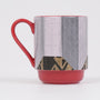 Provisional Sanctuaries Exhibition Mug by Shamin Sharum, ceramic art mug, Tashkeel, handle view
