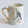 Gazelle Mug with a print by Maitha Damithan, ceramic coffee mug, Tashkeel