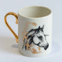 Horse Mug with a print by Maitha Damithan, ceramic coffee mug, Tashkeel
