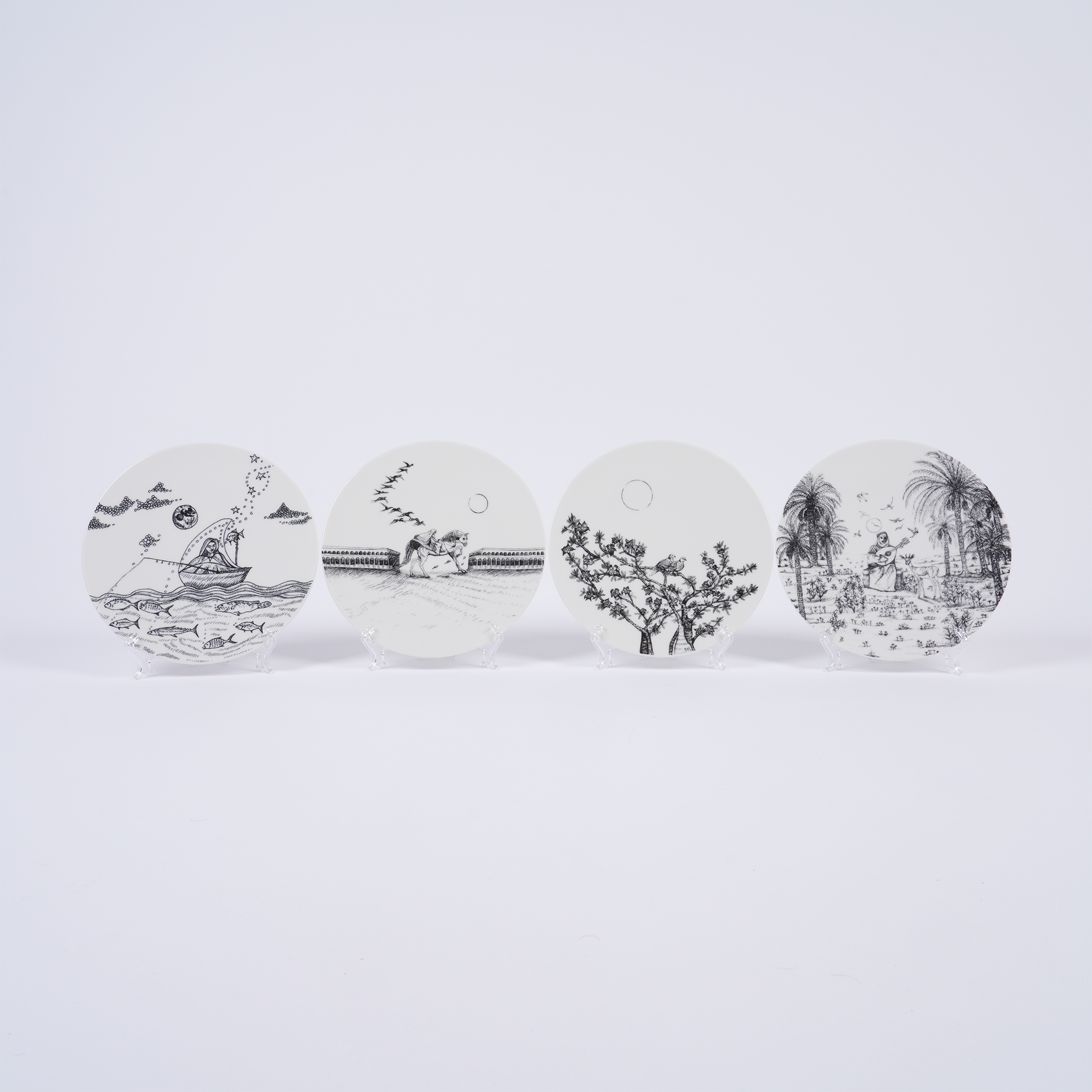 UAE Collection 1 - Set of 4 Flat Small Plates