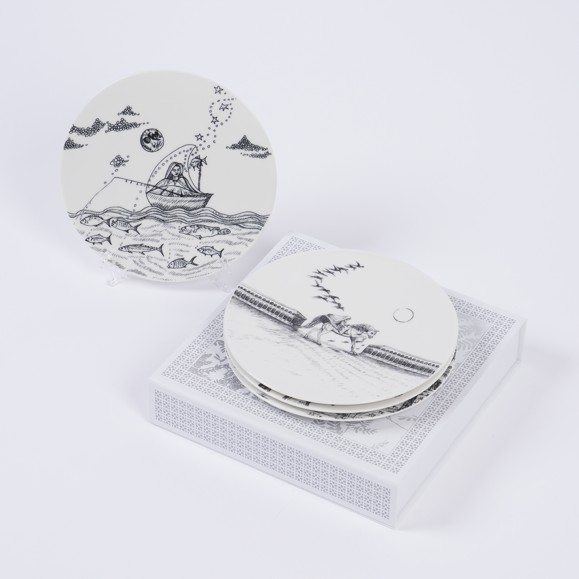 UAE Collection 1 - Set of 4 Flat Small Plates