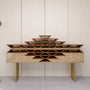 Sadu Motif Console Table, console table with a bold Sadu weaving motif, Tasmeem Tashkeel