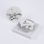 UAE Collection 2 Set of 4 Flat Small Plates, ceramic plates with UAE designs, Tasmeem Tashkeel