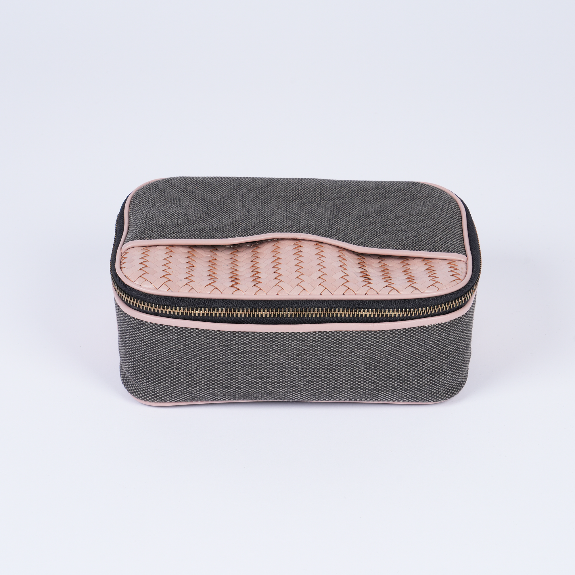 Herringbone Zip Around Toiletry Wash Bag