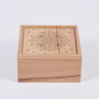 Wooden Gift Box, laser-engraved wooden box with sliding lid and heritage pattern, Gerbou, Tashkeel