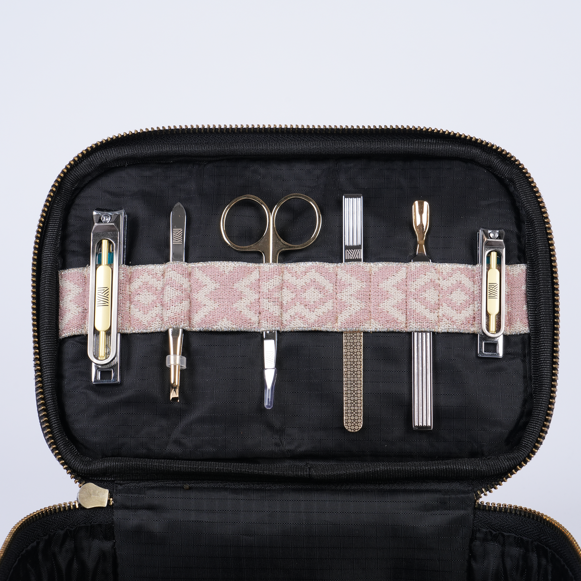 Herringbone Zip Around Toiletry Wash Bag