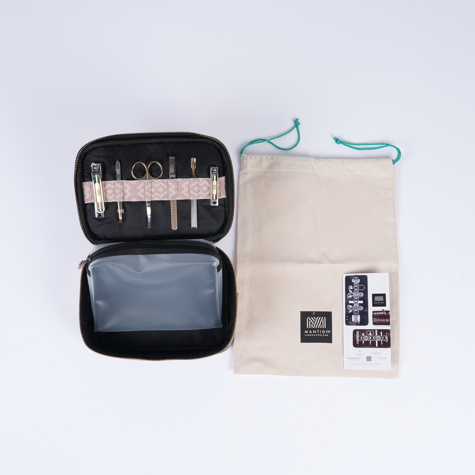 Herringbone Zip Around Toiletry Wash Bag