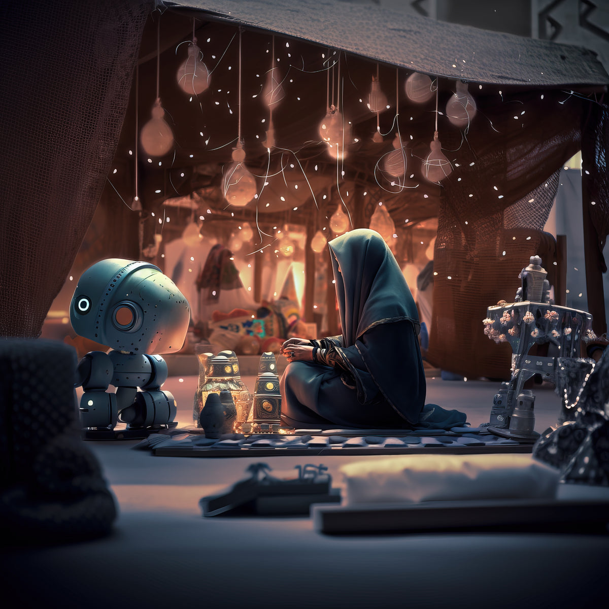 Handcrafts and Robots by Khalid Al Astad