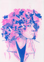 Self Reflections 3, 2026 by Sarah Khorbtli, risograph print, 29.7 x 42 cm, from Khali Balak Men RISO at Tashkeel