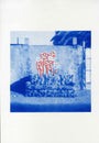 Traces 2, 2026 by Sara Baali, risograph print, 29.7 x 42 cm, from Khali Balak Men RISO at Tashkeel