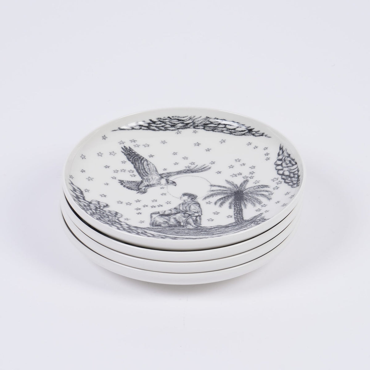 UAE Collection 1 Deep Small Plates by Gerbou – stack of four deep small plates