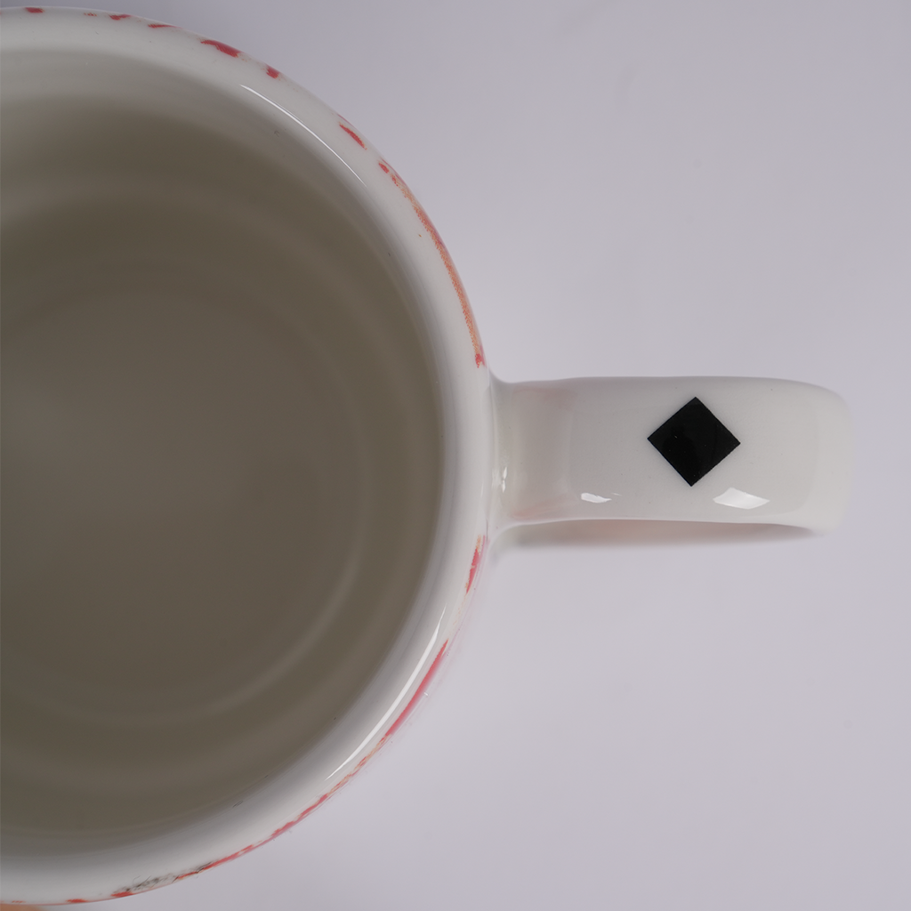 Ceramic mug featuring artwork by Moza Al Falasi from the Unfolding exhibition (view 4)